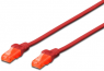 Patchkabel, RJ45-Stecker, gerade auf RJ45-Stecker, gerade, Cat 6, U/UTP, PVC, 1 m, rot