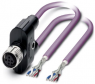 Sensor-Aktor Kabel, M12-Kabeldose, gerade auf offenes Ende, 5-polig, 2 m, PUR, violett, 4 A, 1436123