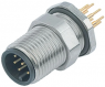 Einbaustecker, M12, 4-polig, THT, Schraubverriegelung, gerade, 86 1031 1100 00004