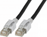 Patchkabel mit beleuchtbaren Steckern, RJ45-Stecker, gerade auf RJ45-Stecker, gerade, Cat 6A, S/FTP, LSZH, 10 m, schwarz