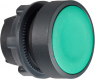 Drucktaster, unbeleuchtet, rastend, Bund rund, grün, Frontring schwarz, Einbau-Ø 22 mm, ZB5AH03