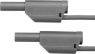 Messleitung mit (4 mm Stecker, gefedert, gerade) auf (4 mm Stecker, gefedert, gerade), 1 m, grau, PVC, 2,5 mm², CAT III