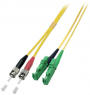 Duplex-Jumper, E2000 auf ST, 1 m, OS2, Singlemode 9/125 µm