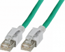 Patchkabel mit beleuchtbaren Steckern, RJ45-Stecker, gerade auf RJ45-Stecker, gerade, Cat 6A, S/FTP, LSZH, 0.5 m, grün