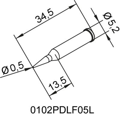 0102PDLF05L/10 Ersa Lötspitzen, Entlötspitzen und Heißluftdüsen Bild 2