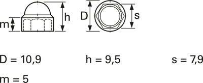 10423103 ESSENTRA COMPONENTS Muttern, Scheiben, Ringe