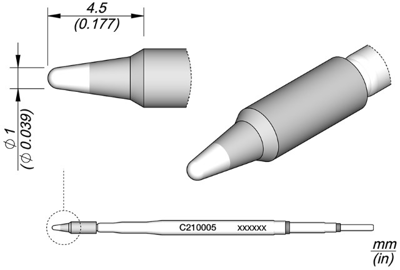 C210005 JBC Lötspitzen, Entlötspitzen und Heißluftdüsen