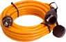 Verlängerungsleitung, Europa, Stecker Typ E + F, gerade auf Kupplung Typ E + F, gerade, H07BQ-F3G1,5mm², orange, 5 m