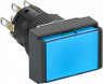 Drucktaster, beleuchtbar, tastend, 2 Wechsler, Bund rechteckig, blau, Frontring schwarz, Einbau-Ø 16 mm, XB6EDW6B2P