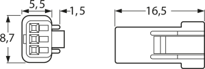 Buchsengehäuse, 3-polig, RM 2 mm, gerade, grün, 03R-JWPF-VSLE-S