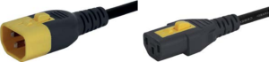 Verlängerungsleitung, International, C14-Stecker, gerade auf C13-Kupplung, gerade, H05VV-F3G0,75mm², schwarz, 2 m