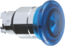 Drucktaster, beleuchtbar, rastend, Bund rund, blau, Frontring silber, Einbau-Ø 22 mm, ZB4BW663