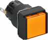 Meldeleuchte, beleuchtbar, Bund quadratisch, orange, Frontring schwarz, Einbau-Ø 16 mm, XB6ECV8BP