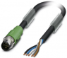 Sensor-Aktor Kabel, M12-Kabelstecker, gerade auf offenes Ende, 5-polig, 2 m, PUR, schwarz, 4 A, 1518326