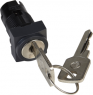 Schlüsselschalter, unbeleuchtet, rastend, Bund quadratisch, Frontring schwarz, Einbau-Ø 16 mm, ZB6CGH