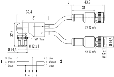 77 9827 3430 50003-0100 binder Sensor-Aktor Kabel Bild 2