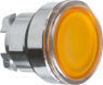 Drucktaster, beleuchtbar, tastend, Bund rund, orange, Frontring silber, Einbau-Ø 22 mm, ZB4BW353