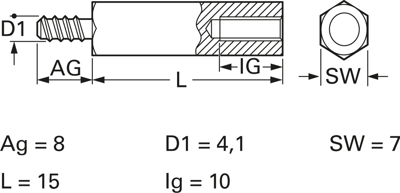 20657956 ESSENTRA COMPONENTS Spacer Bolts Image 2