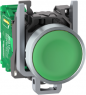 Drucktaster mit Sender, unbeleuchtet, tastend, Bund rund, grün, Frontring silber, Einbau-Ø 22 mm, ZB4RTA3