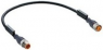 Sensor-Aktor Kabel, M12-Kabelstecker, gerade auf M12-Kabeldose, gerade, 4-polig, 1 m, PUR, schwarz, 4 A, 81209