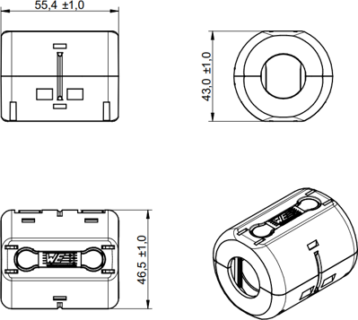 74271211 Würth Elektronik eiSos Ferrite cable cores Image 2