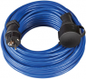 Verlängerungsleitung, Europa, Stecker Typ E + F, gerade auf Kupplung Typ F, gerade, AT-N05V3V3-F 3G1,5mm², blau, 10 m