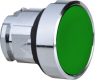 Drucktaster, unbeleuchtet, rastend, Bund rund, grün, Frontring silber, Einbau-Ø 22 mm, ZB4BH03