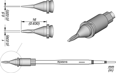 R245016 JBC Soldering tips, desoldering tips and hot air nozzles