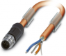 Sensor-Aktor Kabel, M12-Kabelstecker, gerade auf offenes Ende, 3-polig, 10 m, PVC, orange, 4 A, 1431199