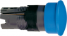 Drucktaster, unbeleuchtet, tastend, Bund rund, blau, Frontring schwarz, Einbau-Ø 16 mm, ZB6AC6