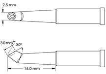 GT4-HF3025V METCAL Soldering tips, desoldering tips and hot air nozzles