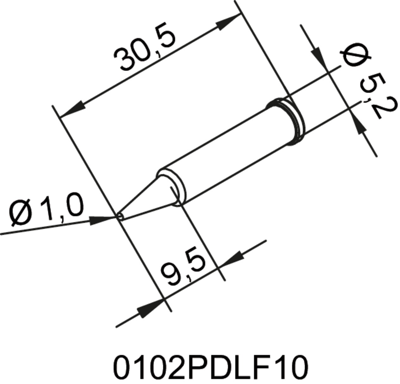 0102PDLF10 Ersa Lötspitzen, Entlötspitzen und Heißluftdüsen Bild 2