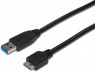 USB 3.0 Adapterleitung, USB Stecker Typ A auf Micro-USB Stecker Typ B, 0.25 m, schwarz