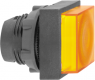 Drucktaster, beleuchtbar, tastend, Bund quadratisch, orange, Frontring schwarz, Einbau-Ø 22 mm, ZB5CW153