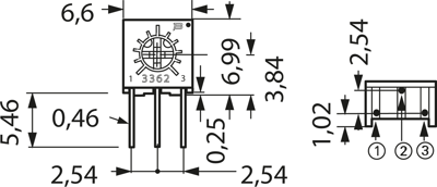 3362X-1-102LF Bourns Electronics GmbH Trimmer Potentiometers Image 2