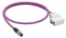 Sensor-Aktor Kabel, D-Sub-Kabelstecker, gerade auf M12-Kabelstecker, gerade, 9-polig, 0.3 m, PUR, violett, 64060
