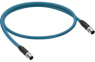 Sensor-Aktor Kabel, M12-Kabelstecker, gerade auf M12-Kabelstecker, gerade, 4-polig, 0.3 m, TPE, blau, 7127
