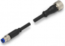 Sensor-Aktor Kabel, M12-Kabelstecker, gerade auf M12-Kabeldose, gerade, 3-polig, 1.5 m, PVC, schwarz, 4 A, 1-2273112-4