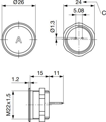 1241.3008 SCHURTER Piezotaster Bild 2