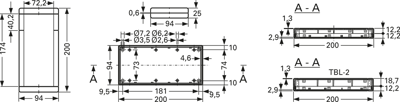 TBL-1B.9 SCHWARZ Teko Kleingehäuse und Modulgehäuse