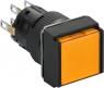 Drucktaster, beleuchtbar, tastend, 2 Wechsler, Bund quadratisch, orange, Frontring schwarz, Einbau-Ø 16 mm, XB6ECW8B2P