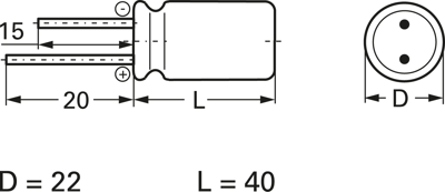 KSG107M450S1A5Q40K Teapo Elektrolyt Kondensatoren Bild 2