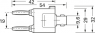 Koaxial-Adapter, 50 Ω, 2 x 4 mm Steckerstift auf BNC-Buchse, Y-Form, 100023659