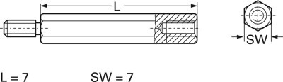 6040-07B8 MS/NI Abstandsbolzen Bild 2