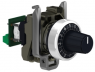 Potentiometer 10 kΩ, 1 W, linear, unbeleuchtet, Bund rund, schwarz, Frontring silber, Einbau-Ø 22 mm, XB4BD912R10K