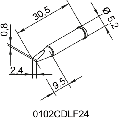 0102CDLF24 Ersa Lötspitzen, Entlötspitzen und Heißluftdüsen Bild 2