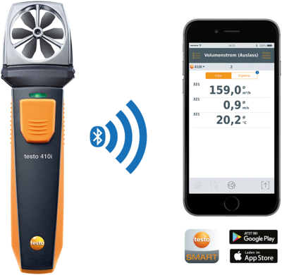 0560 1410 Testo Anemometer, Gas- und Druckmessgeräte Bild 1