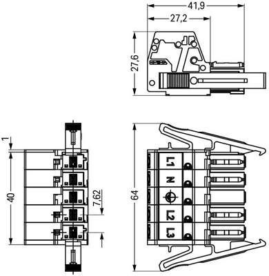 831-3105/1019-050 WAGO Gerätesteckverbinder Bild 2