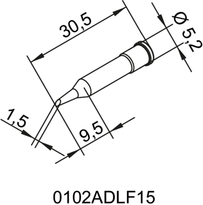 0102ADLF15/10 Ersa Lötspitzen, Entlötspitzen und Heißluftdüsen Bild 2