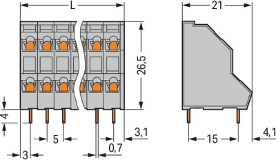 736-107 WAGO PCB Terminal Blocks Image 2